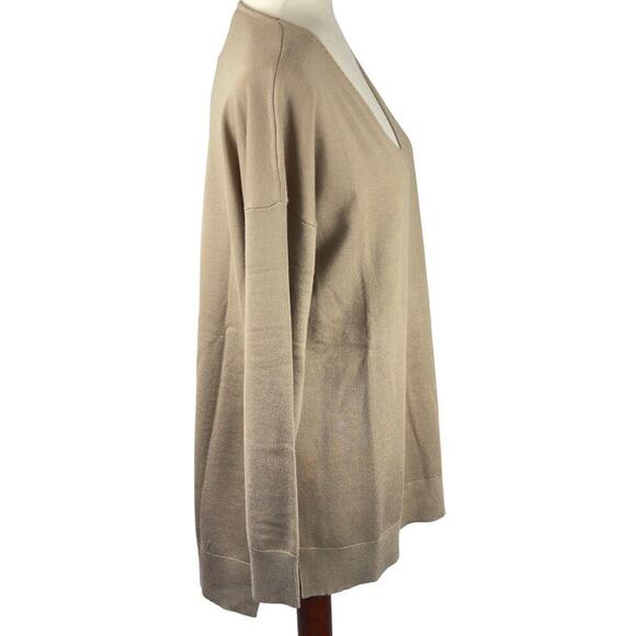 JWD V-NECK LONG SLEEVE RELAXED FIT PULLOVER SWEATER IN KHAKI NWT WOMEN'S LARGE - Picture 7 of 15